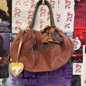 Juicy Couture Dusty Rose velour vintage hobo bag